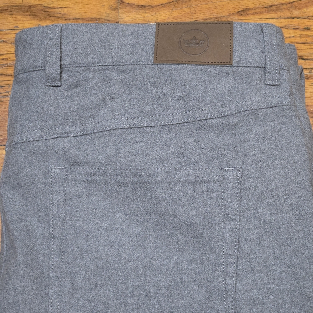 Peter Millar Crown Mens 38x28 Mountainside Flannel Pants Gray MF23B01